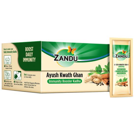 Zandu Ayush Kwath Ghan Immunity Booster Kadha Sachet (18gm Each) image