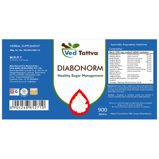 Ved Tattva Diabonorm Health Sugar management Tablet image