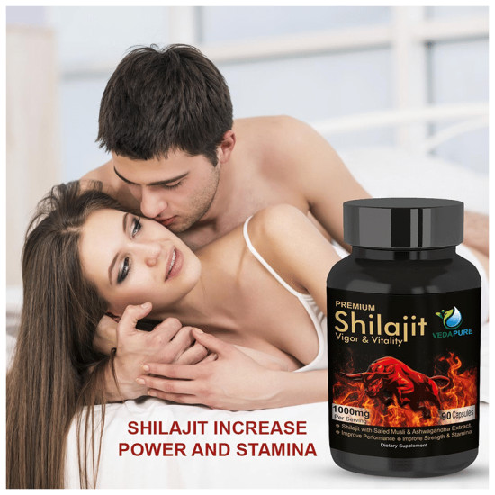 Vedapure Premium Shilajit 1000mg Capsule image