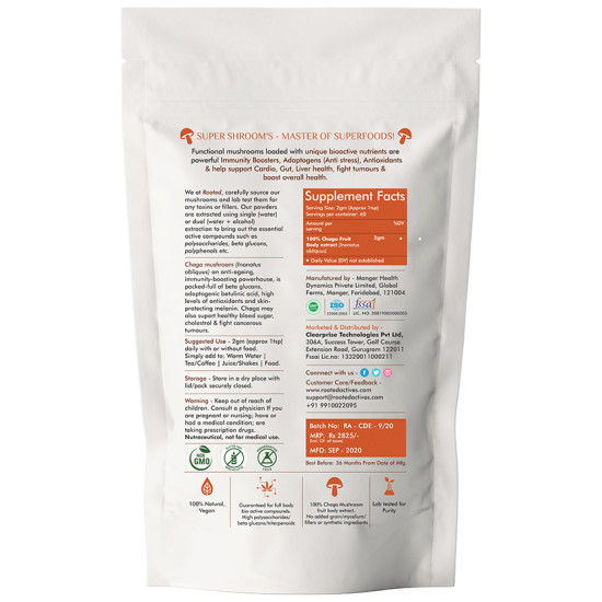 Rooted Active Naturals Chaga Mushroom Extract Powder image