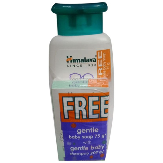 Himalaya Gentle Baby Shampoo with Gentle Baby Soap 75gm Free image