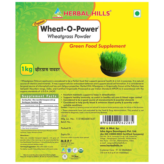 Herbal Hills Wheat-O-Power Wheatgrass Powder Value Pack image