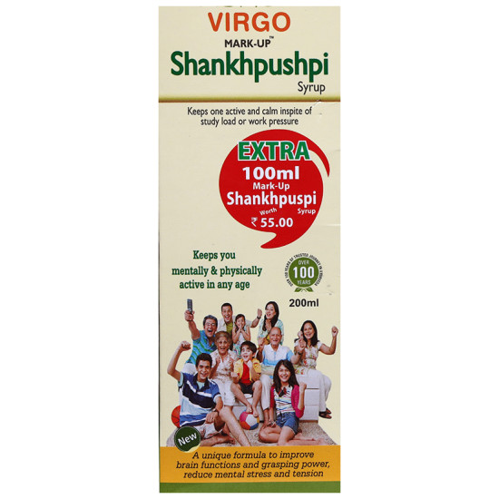 Virgo Mark-Up Shankhpushpi Syrup with 100ml Free image