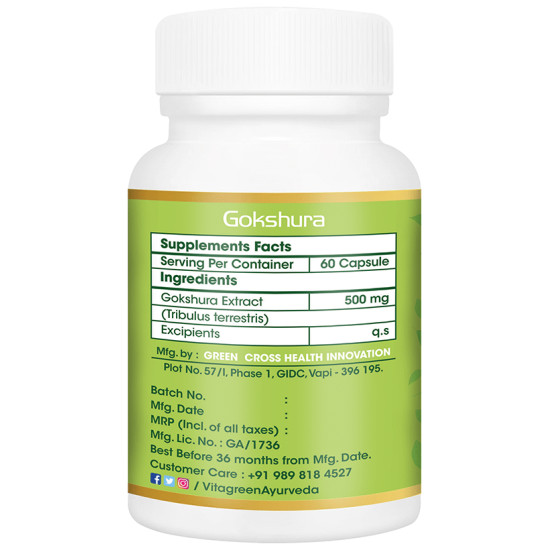 Vitagreen Gokshura 500mg Capsule image