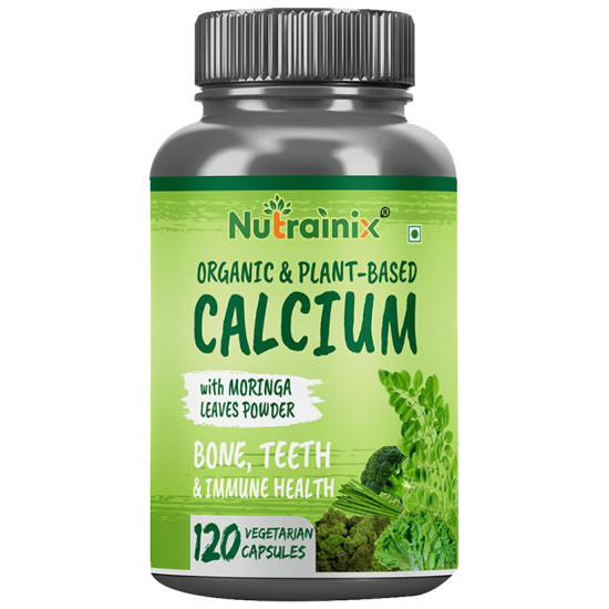 Nutrainix Organic & Plant-Based Calcium with Moringa Leaves Powder Vegetarian Capsule image