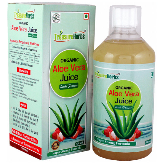 TreasureHerbs Organic Aloe Vera Juice Litchi image