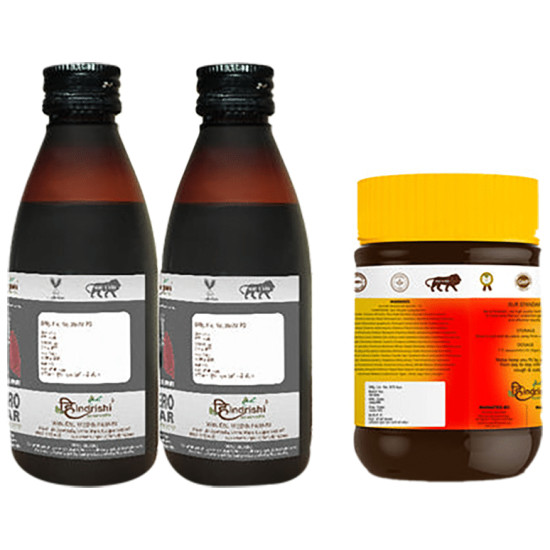 Hindrishi Ayurveda Combo Pack of 2 Bottle of Zero Tar Syrup (150ml Each) & Hindprash 250gm image