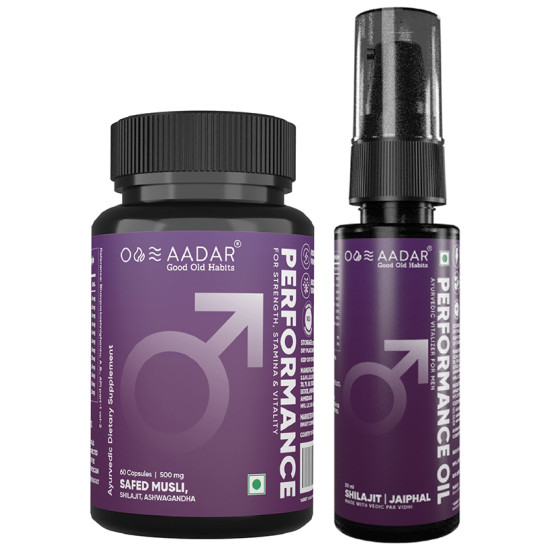 Aadar Combo Pack of Performance Oil 30ml & Performance 500mg 60 Capsule image