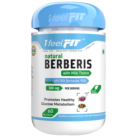 iFeelFIT Natural Berberis with Milk Thistle Aristata (Berberine 95%) 300mg Veg. Capsule image