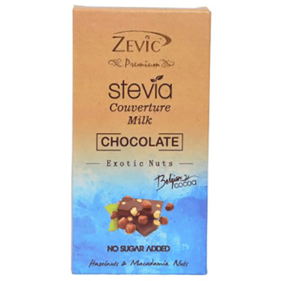 Zevic Milk Couverture Chocolate with Stevia- Macadamia & Hazelnut image