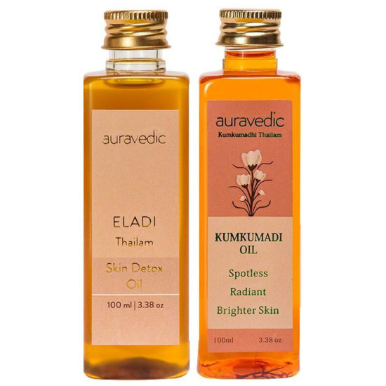 Auravedic Combo Pack of Eladi Thailam & Kumkumadi Oil (100ml Each) image