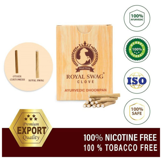 Royal Swag Ayurvedic Powder Smoke Cigarette 30 Stick & Shot Liquid Spray 12ml Clove image