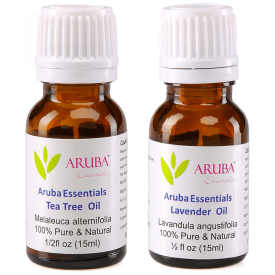 Aruba Essentials Combo Pack of Tea Tree Oil & Lavender Oil (15ml Each) image