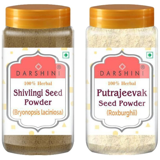 Darshini Combo Pack of Shivlingi Seed Powder (Bryonopsis Laciniosa) & Putrajeevak Seed Powder (Roxburghii) 100gm Each image