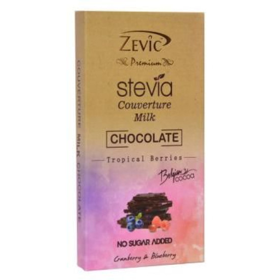 Zevic Milk Couverture Chocolate with Stevia- Cranberry & Blueberry image