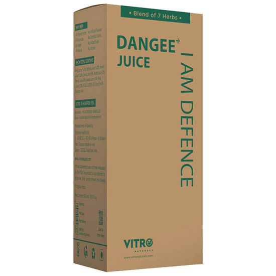 Vitro Naturals I Am Defence Dangee+ Juice with Blend of 7 Powerful Ayurvedic Herbs - Papaya Leaf, Giloy, Tulsi, Neem, Mulethi & Amla for After Fever Weakness image