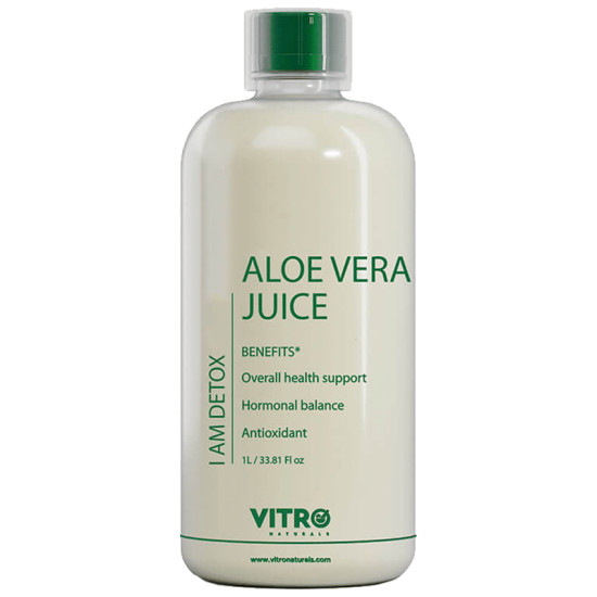 Vitro Naturals I Am Detox Aloe Vera Juice with Pulp for Digestive,Skin & Hair Health image