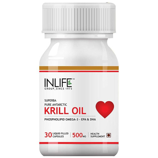 Inlife Krill Oil Omega 3 Fatty Acid 500mg Capsule image