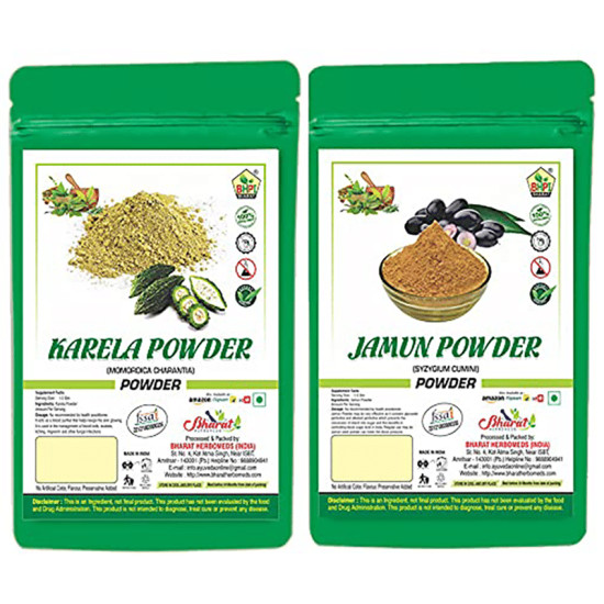 BHPI Bharat Combo Pack of Karela Powder & Jamun Powder (200gm Each) image