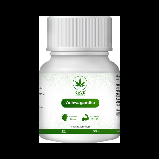 Cave Ayurveda Ashwagandha 500mg Capsule image