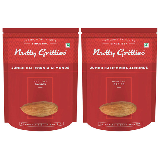 Nutty Gritties Jumbo California Almonds (500gm Each) image