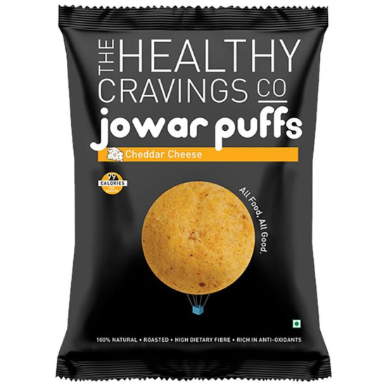 The Healthy Cravings Co Roasted Jowar Puffs (25gm Each) Cheddar Cheese image