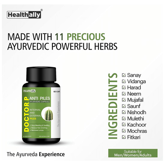 Healthally Doctor P Anti Piles Ayurvedic Capsule image