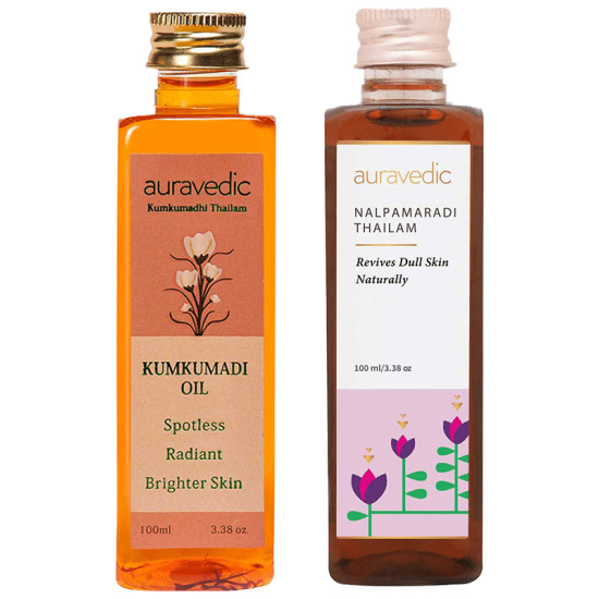 Auravedic Combo Pack of Nalpamaradi Thailam & Kumkumadi Oil (100ml Each) image