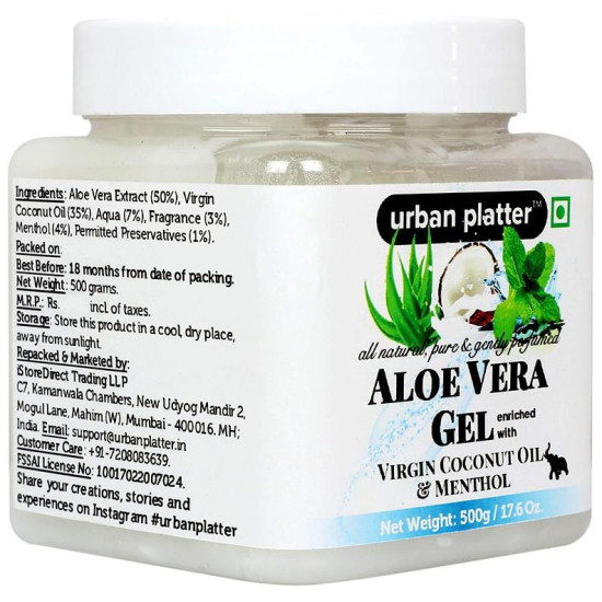 Urban Platter Aloe Vera Gel Enriched with Virgin Coconut Oil and Menthol image