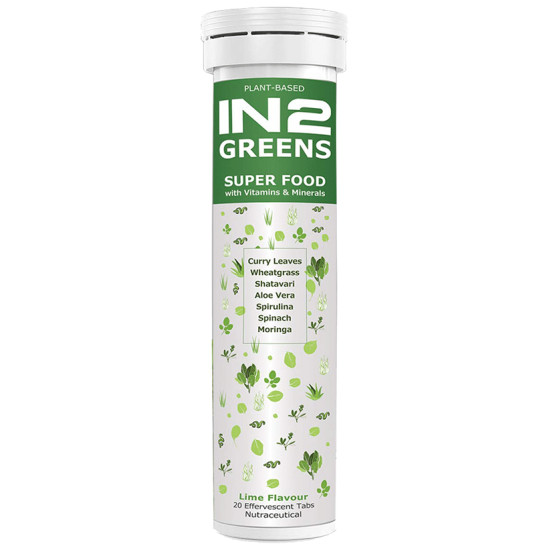 IN2 Greens Super Food with Vitamins & Minerals Effervescent Tablet (20 Each) Lime image