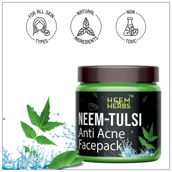 Heem & Herbs Neem-Tulsi Anti Acne Face Pack (100gm Each) image