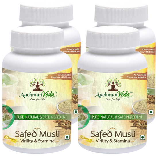 Aachman Veda Safed Musli Virility & Stamina Capsule 500mg (60 Each) image