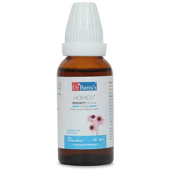 Dr Batra's Combo Pack of Homeo+ Immunity Medicine Oral Drops 30ml and Non-Alcoholic Hand Sanitizer 100ml image