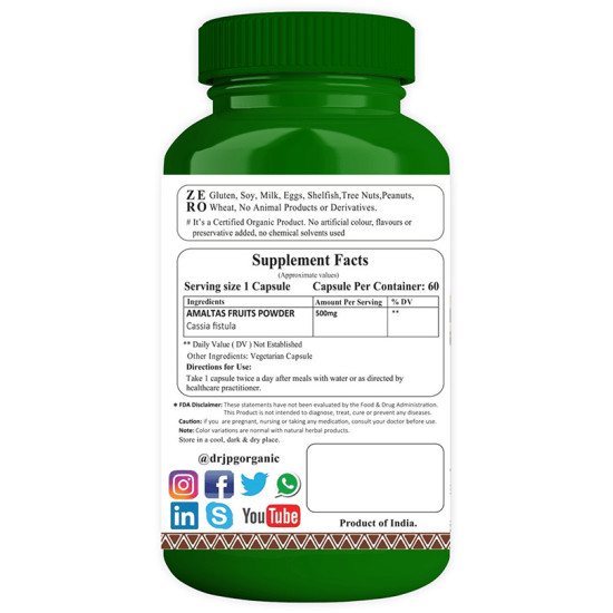 Dr. JPG Organic Amaltas Vegetarian Capsule image