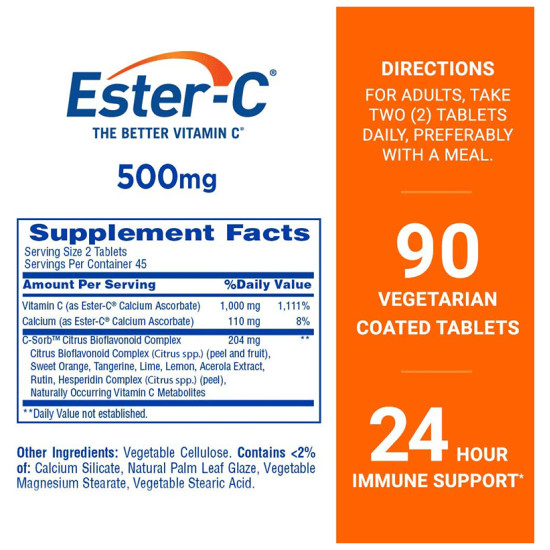 Ester-C The Better Vitamin C 500mg Vegetarian Coated Tablet image