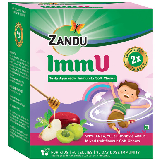 Zandu Immu Tasty Ayurvedic Immunity Soft Chews Mixed Fruit image