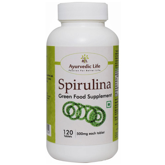 Ayurvedic Life Spirulina Green Food Supplement Tablet image