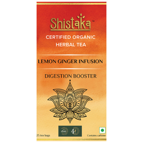 Shistaka Combo Pack of Certified Organic Herbal Tea (1.8gm Each) Lemon Ginger Infusion & Tulsi Brahmi image