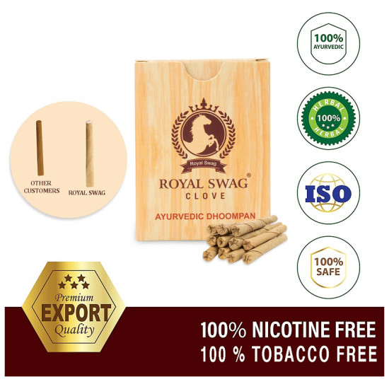 Royal Swag Ayurvedic & Herbal Long Bidi Smoke (20 Each) Clove image