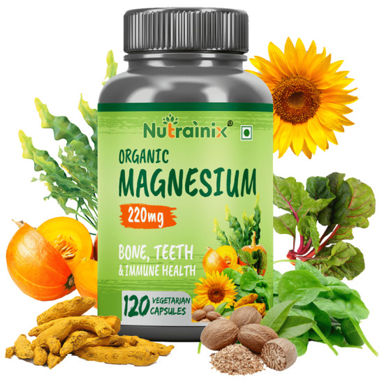 Nutrainix Organic Magnesium 220mg Vegetarian Capsule image