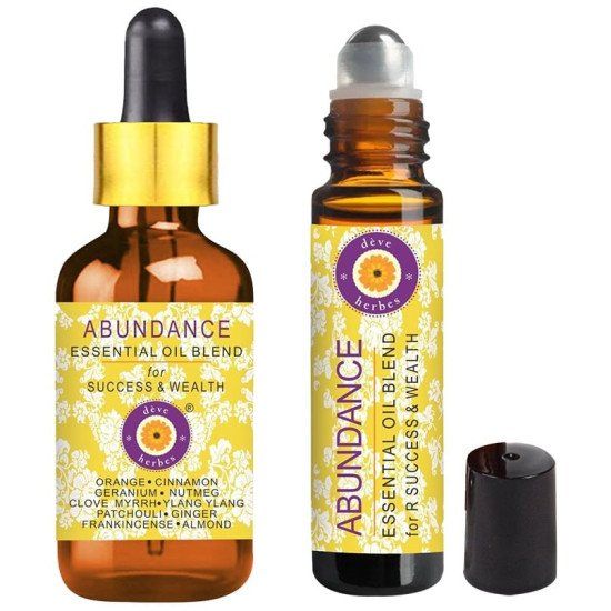 Deve Herbes Combo Pack of Abundance Essential Oil Blend 10ml & Abundance Essential Oil Blend 5ml Roll-On Bottle image