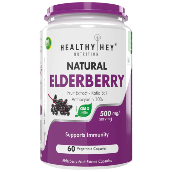 HealthyHey Natural Elderberry Ratio 5:1 Vegetable Capsule image