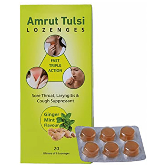 Amrut Tulsi Lozenges (6 Each) Ginger Mint image