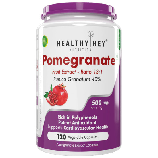 HealthyHey Pomegranate Fruit Extract 500mg Vegetable Capsules image