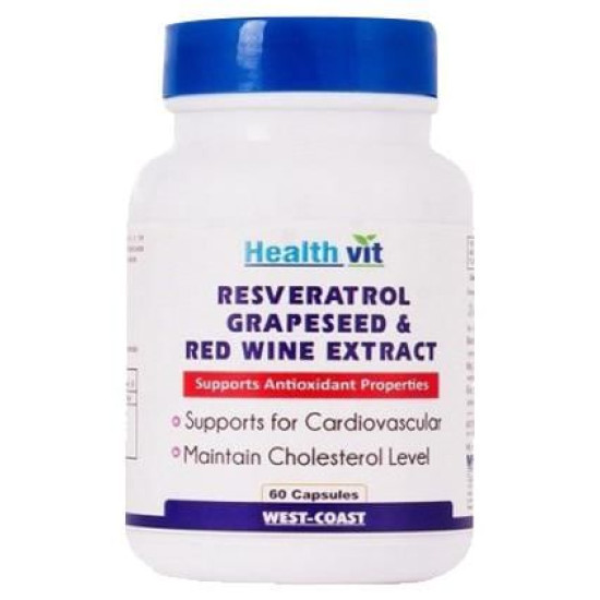 HealthVit Resveratrol Grapeseed Extract and Redwine Extract Capsule image