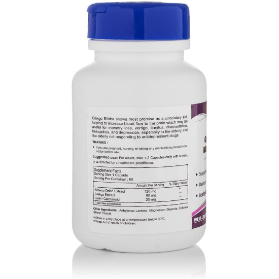 HealthVit Ginkgo Biloba, Bilberry & Lutein Capsule image