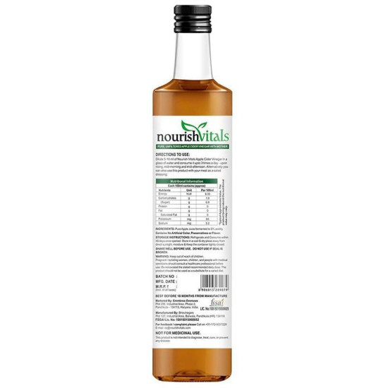 NourishVitals Apple Cider Vinegar with Mother Vinegar Acidity 5% image