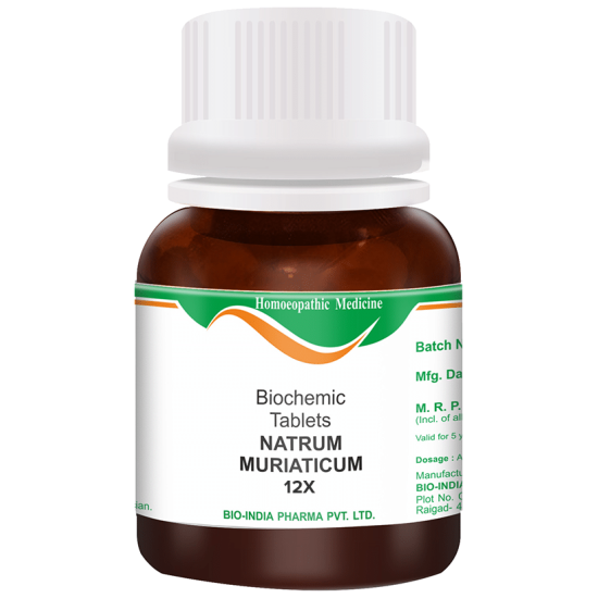 Bio India Natrum Muriaticum Biochemic Tablet 12X image