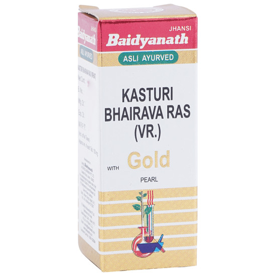 Baidyanath (Jhansi) Kasturi Bhairava Ras (Vr.) with Gold Pearl Tablet image