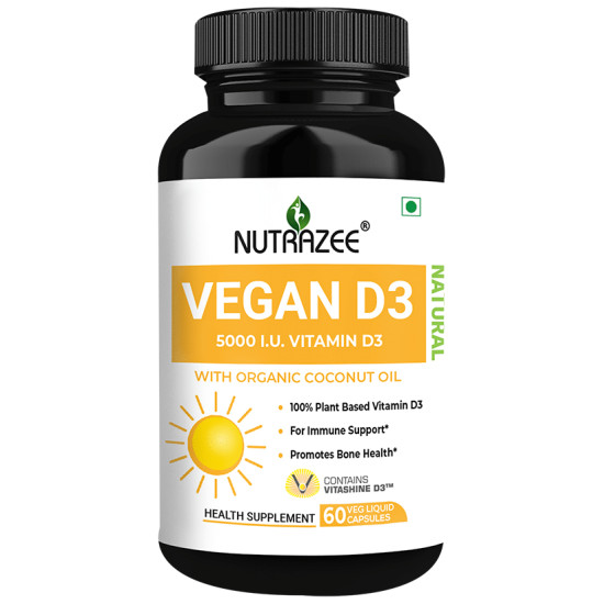 Nutrazee Natural Vegan Vitamin D3 5000IU Veg Liquid Capsule image